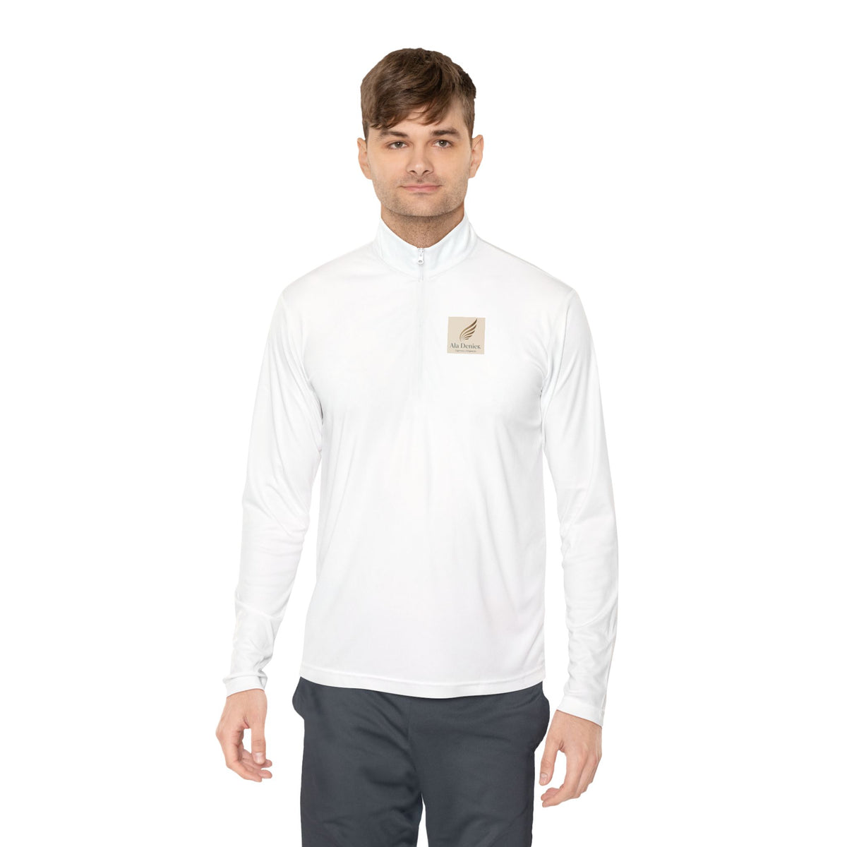 Quarter-Zip Pullover — Vintage 'Ala Denier' Winged Patch Chest & Back
