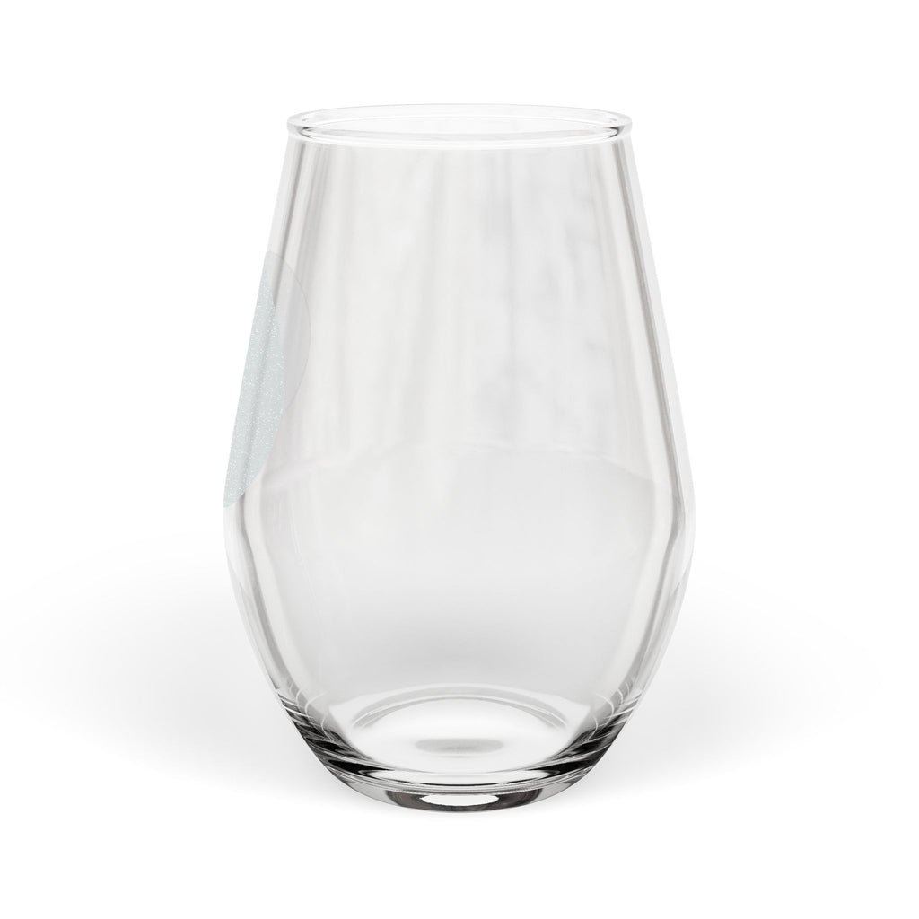 Stemless Wine Glass — Engraved Sparkle Dot Design, 11.5 oz