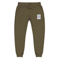 Embroidered Olive Fleece Sweatpants — Cozy Casual Joggers with Minimal Patch