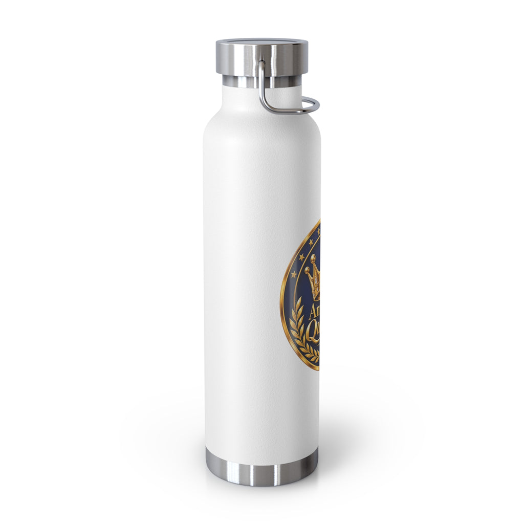 22oz Insulated Bottle — American Queenys Gold Crest