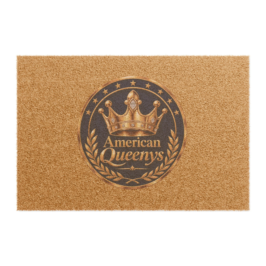 American Queenys Doormat — Regal Crown Welcome Mat for Porch & Entryway