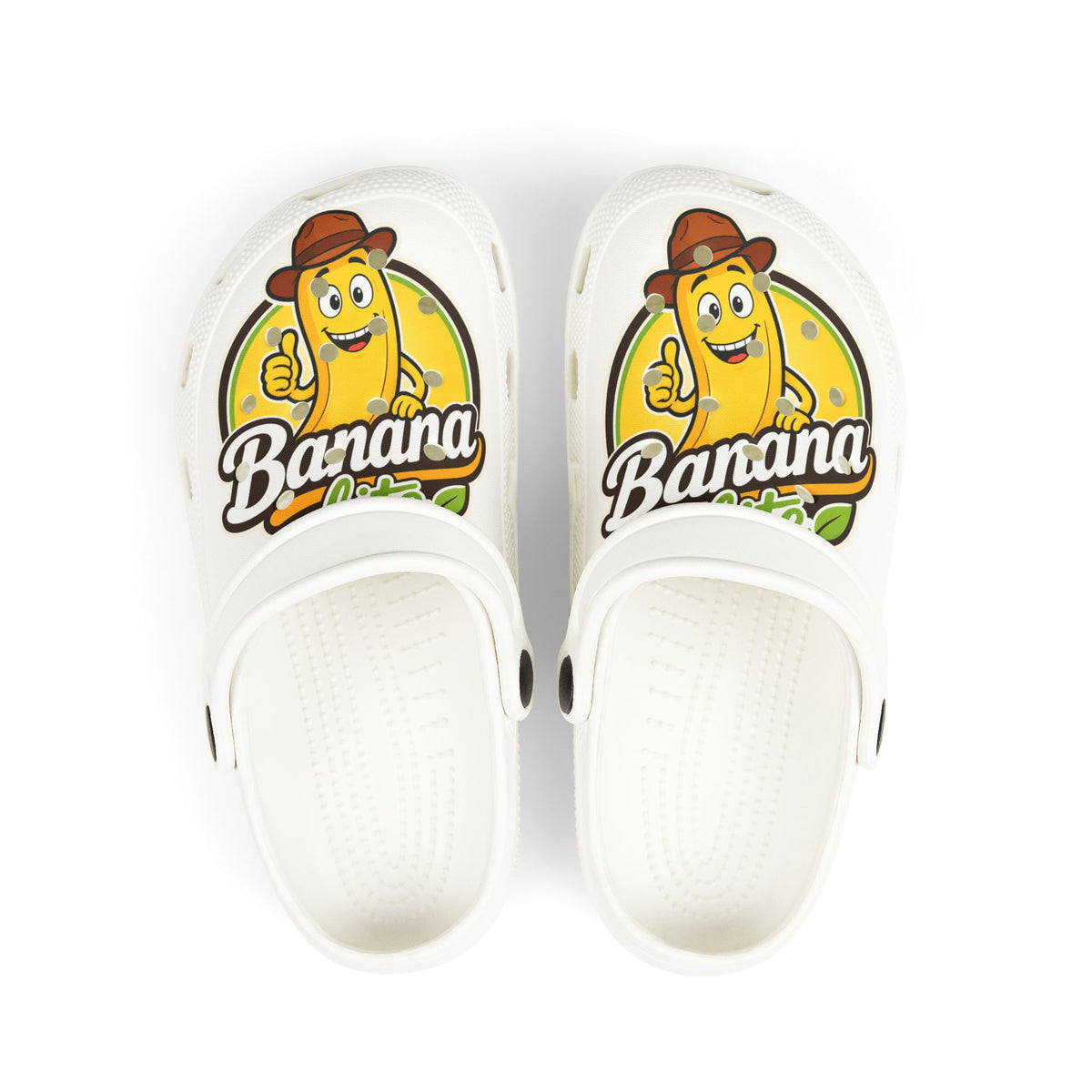 Kids Banana Cartoon Foam Clogs — Cute Yellow Banana Graphic Slip-On Shoes