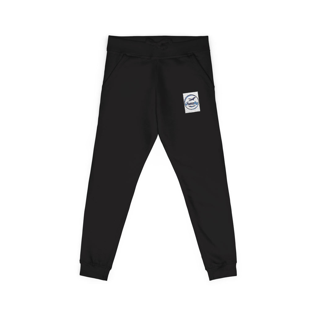 Embroidered Olive Fleece Sweatpants — Cozy Casual Joggers with Minimal Patch