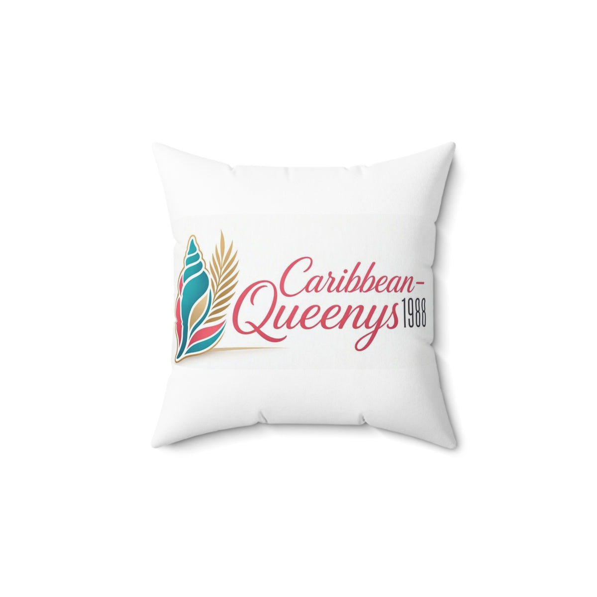 Caribbean Queenys Decorative Pillow — Tropical Shell Logo Accent Pillow (Since 1988)
