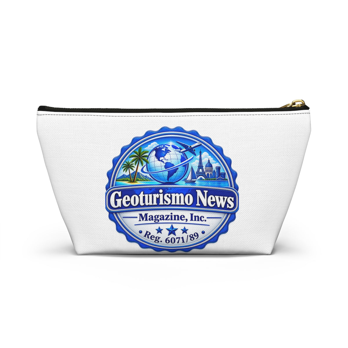 Geoturismo News Logo Accessory Pouch — Travel Magazine Cosmetic Bag