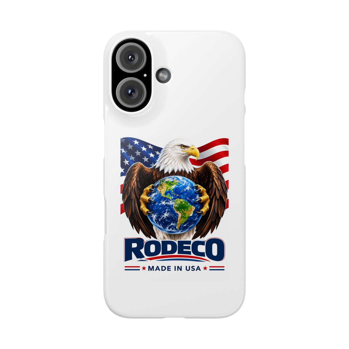 Patriotic Eagle Globe Phone Case – "Rodeco Made in USA"
