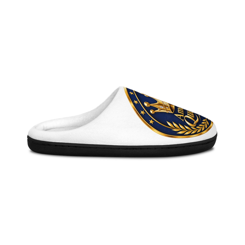Women's Indoor Slippers — 'American Queens' Crown Emblem Cozy House Shoes