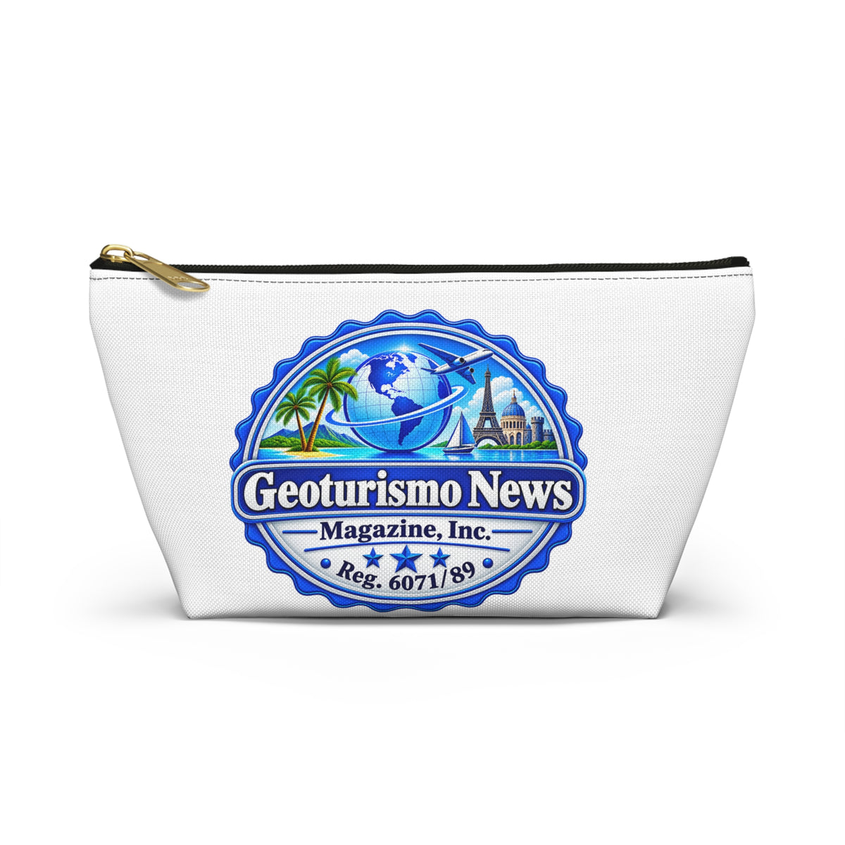 Geoturismo News Logo Accessory Pouch — Travel Magazine Cosmetic Bag