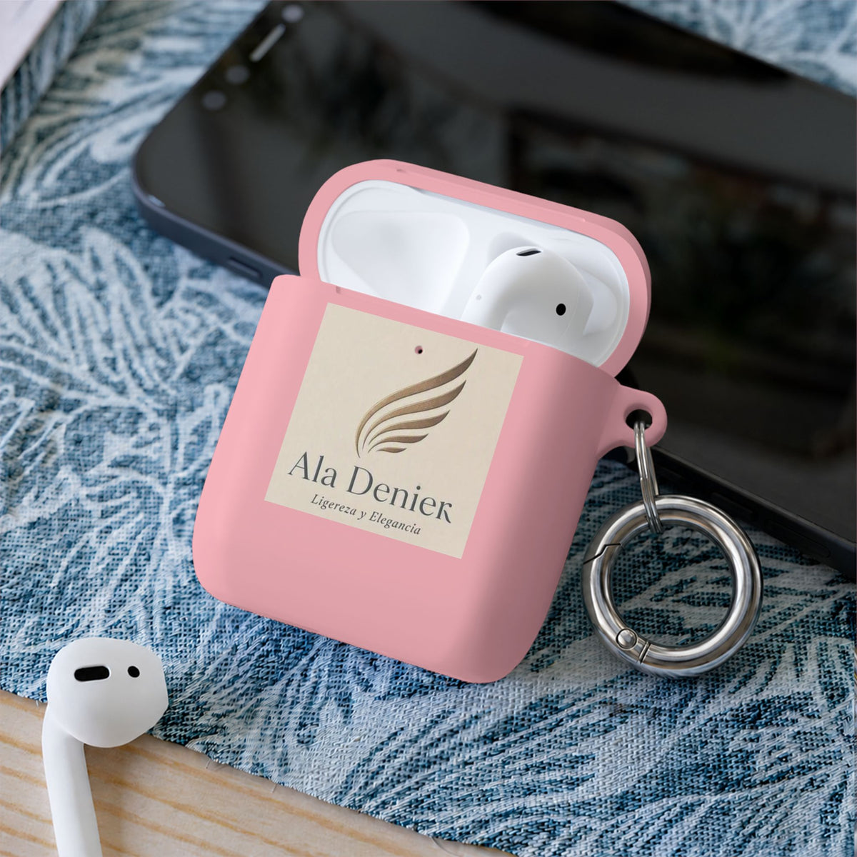 Ala Deniek Logo AirPods Case Cover — Slim Protective Case with Keyring