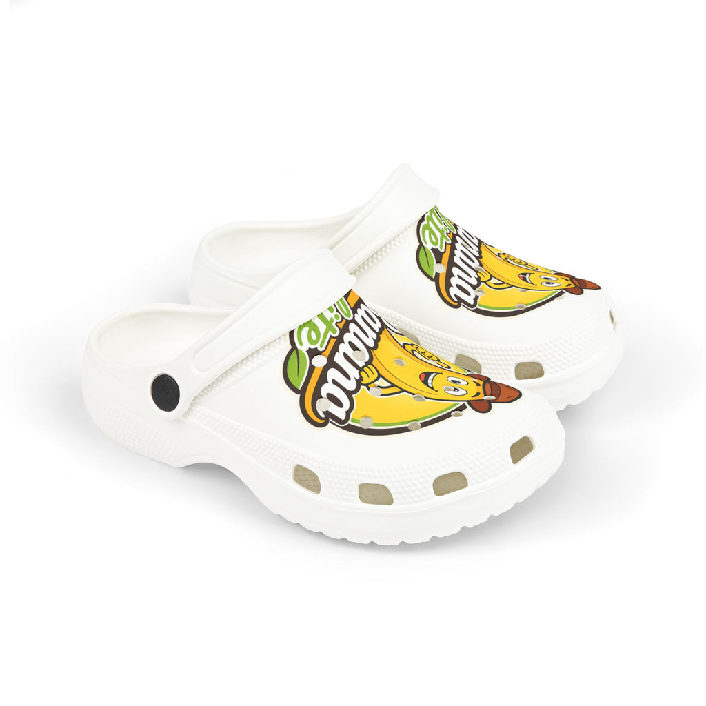 Kids Banana Cartoon Foam Clogs — Cute Yellow Banana Graphic Slip-On Shoes