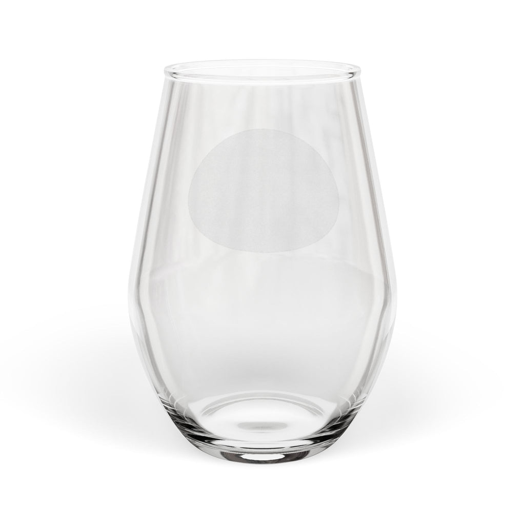 Stemless Wine Glass — Engraved Sparkle Dot Design, 11.5 oz