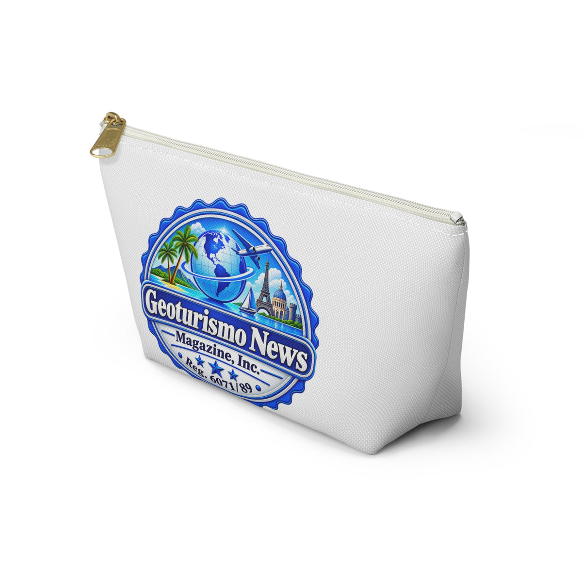 Geoturismo News Logo Accessory Pouch — Travel Magazine Cosmetic Bag