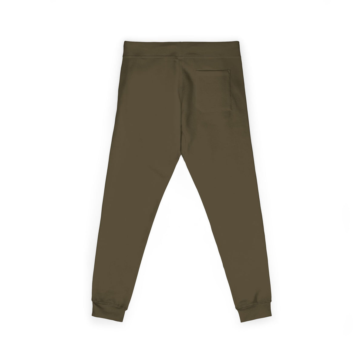 Embroidered Olive Fleece Sweatpants — Cozy Casual Joggers with Minimal Patch