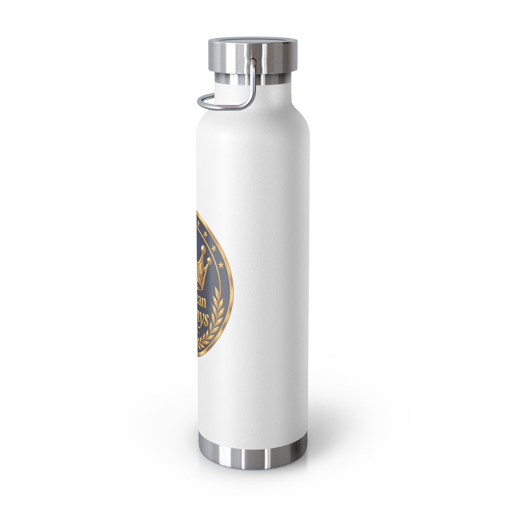 22oz Insulated Bottle — American Queenys Gold Crest